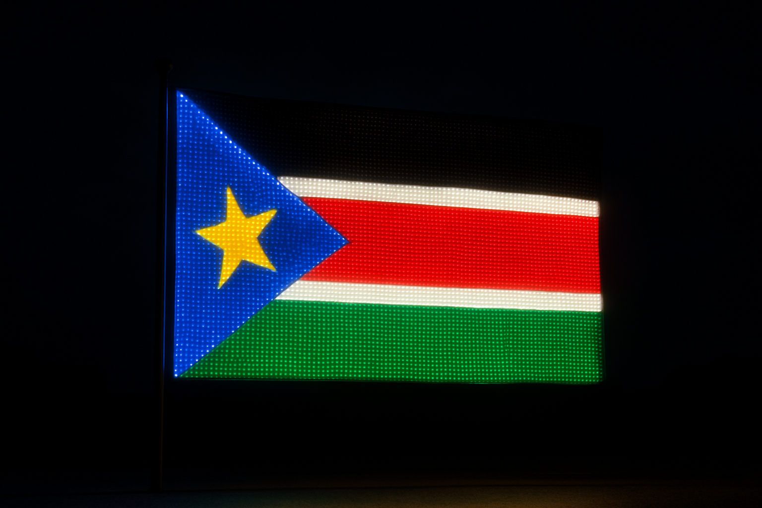 South Sudan Glowing Flag - LED Illuminated