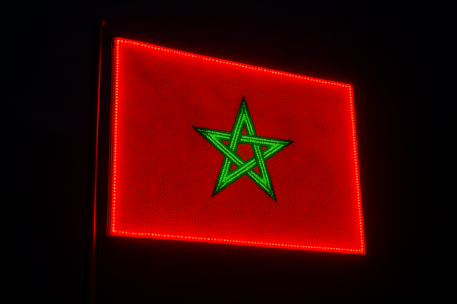 Morocco Glowing Flag - LED Illuminated