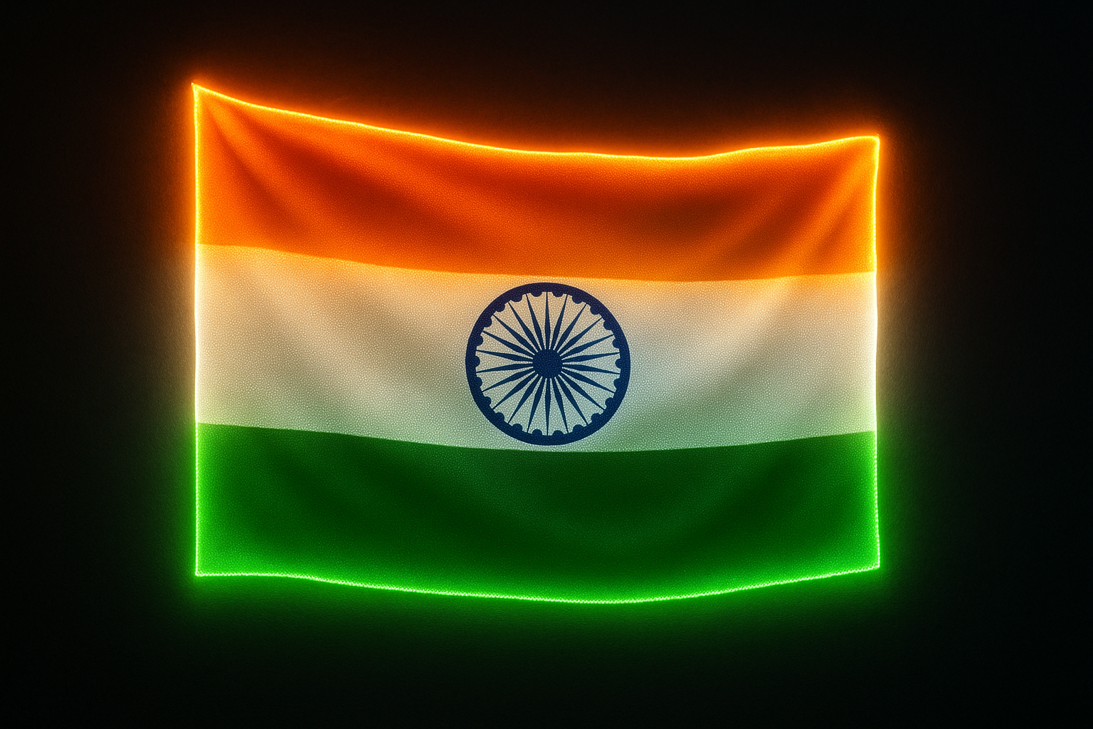 India Glowing Flag