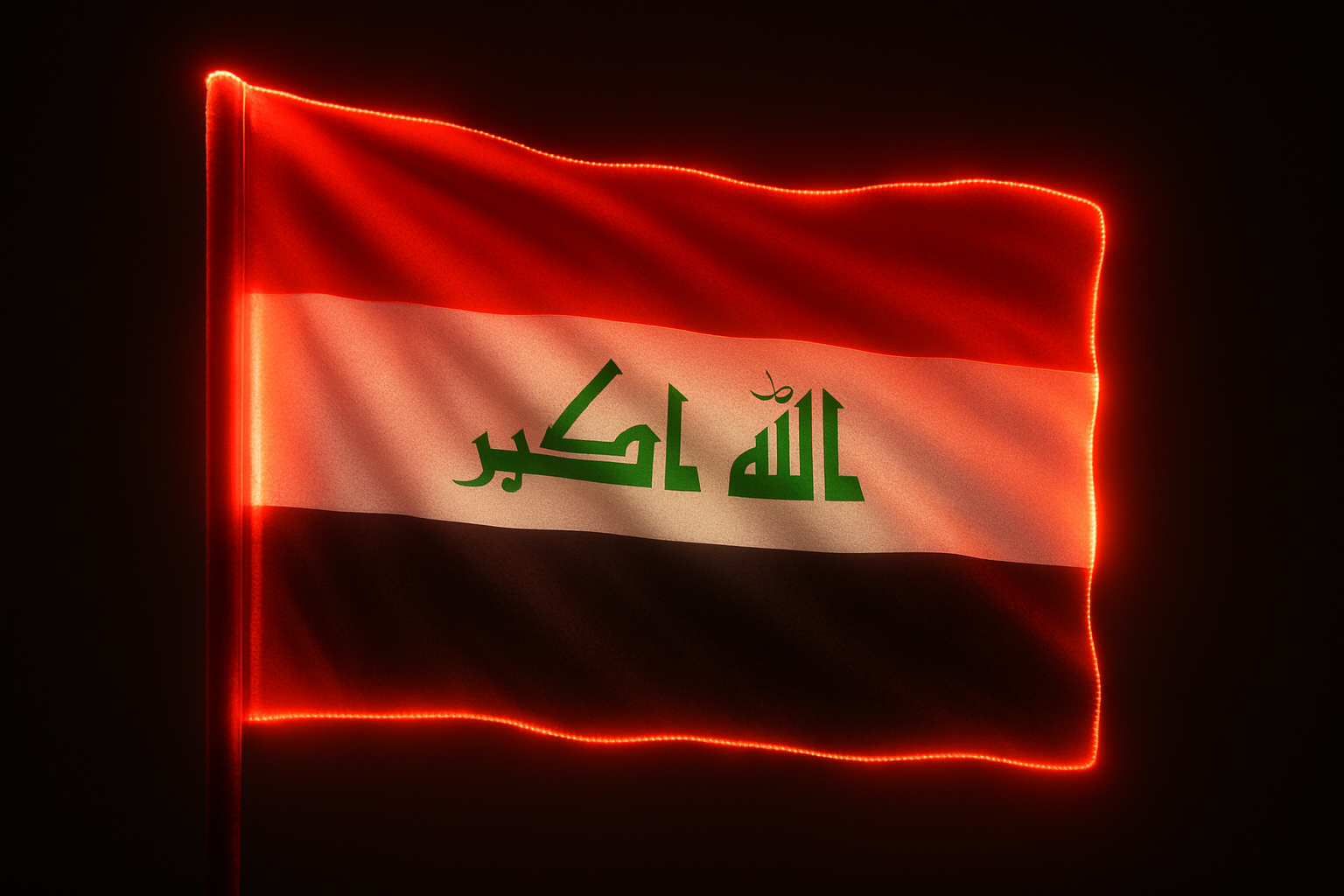 Iraq Glowing Flag