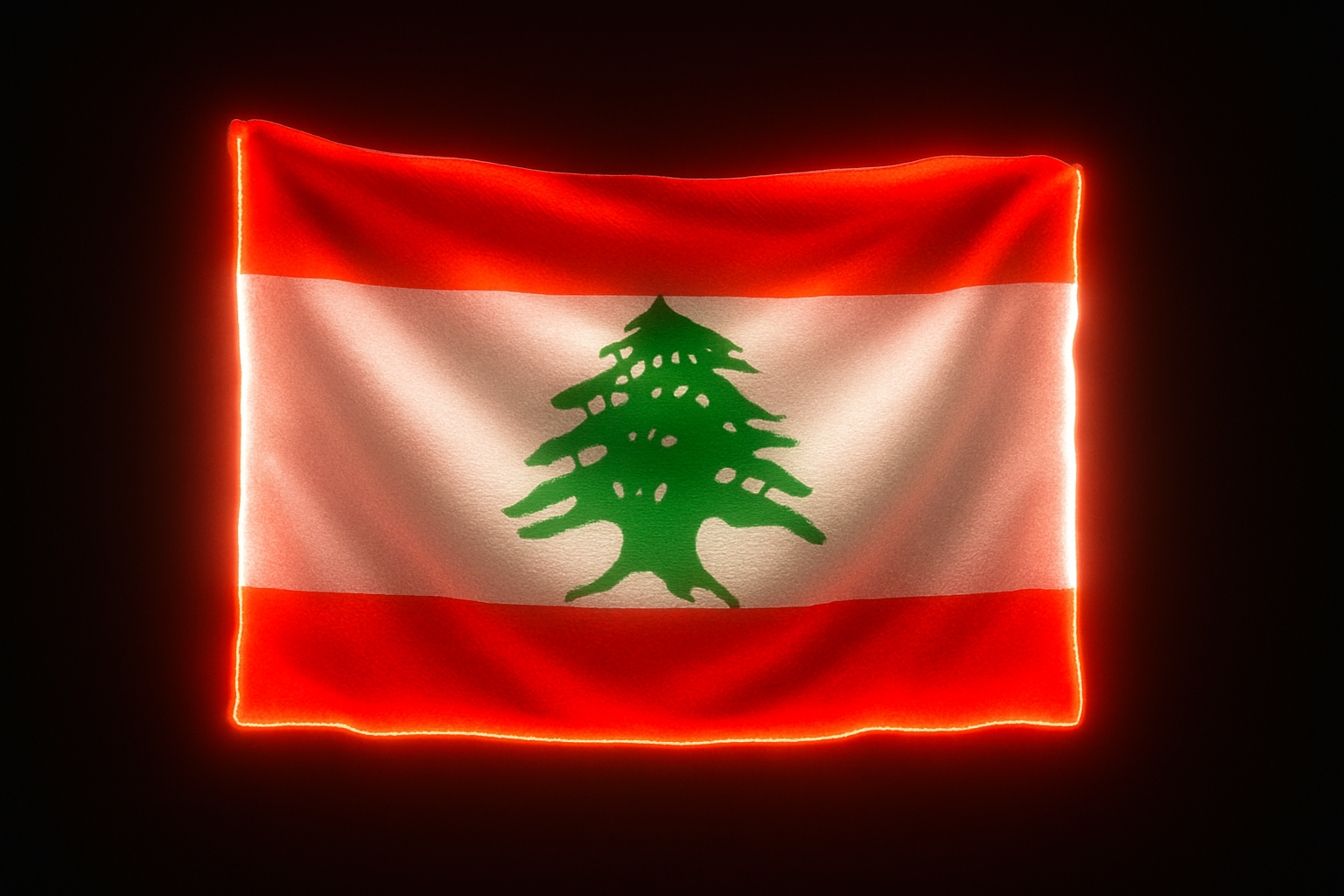 Lebanon Glowing Flag