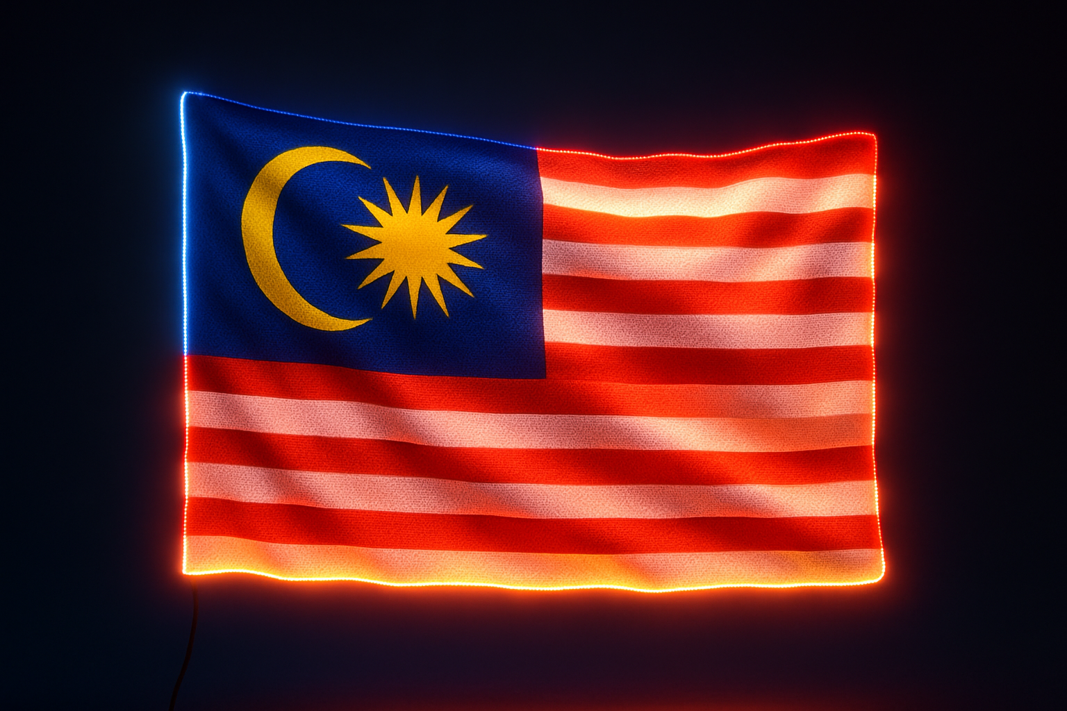 Malaysia Glowing Flag