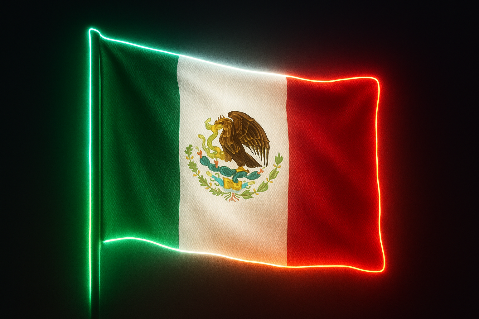 Mexico Glowing Flag