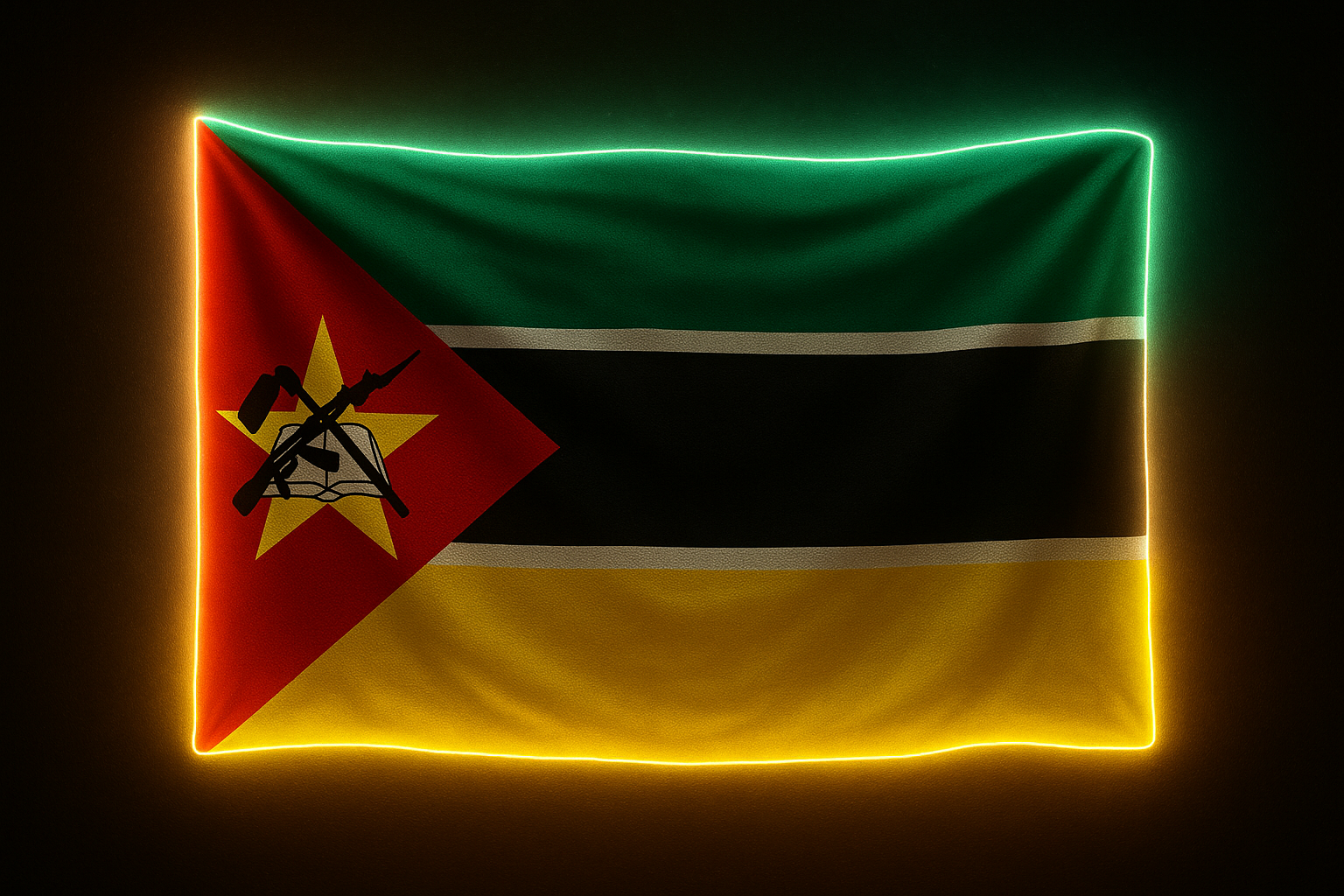 Mozambique Glowing Flag