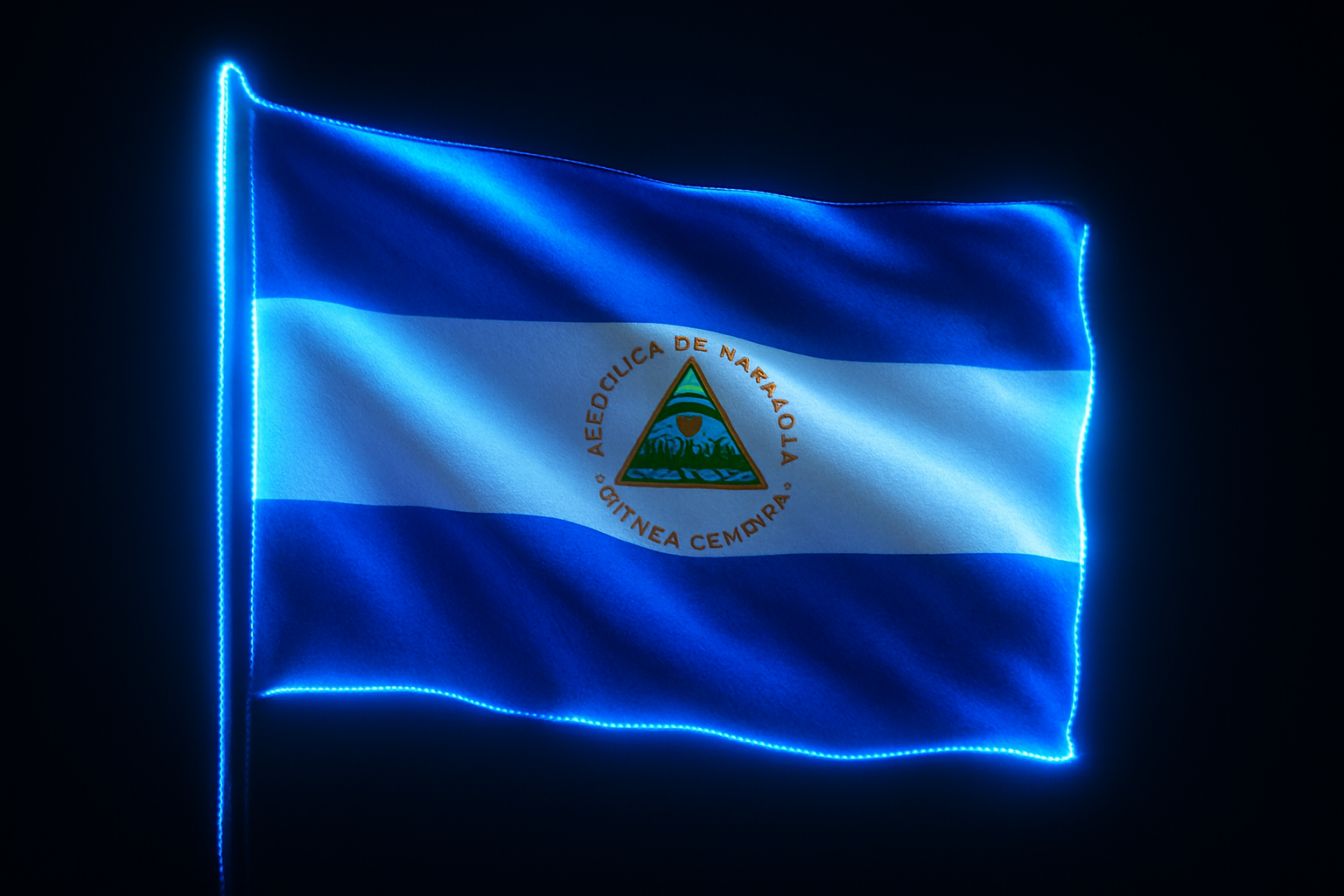 Nicaragua Glowing Flag