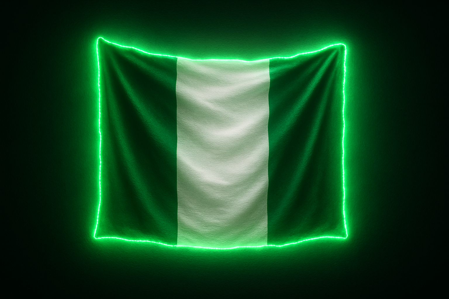 Nigeria Glowing Flag