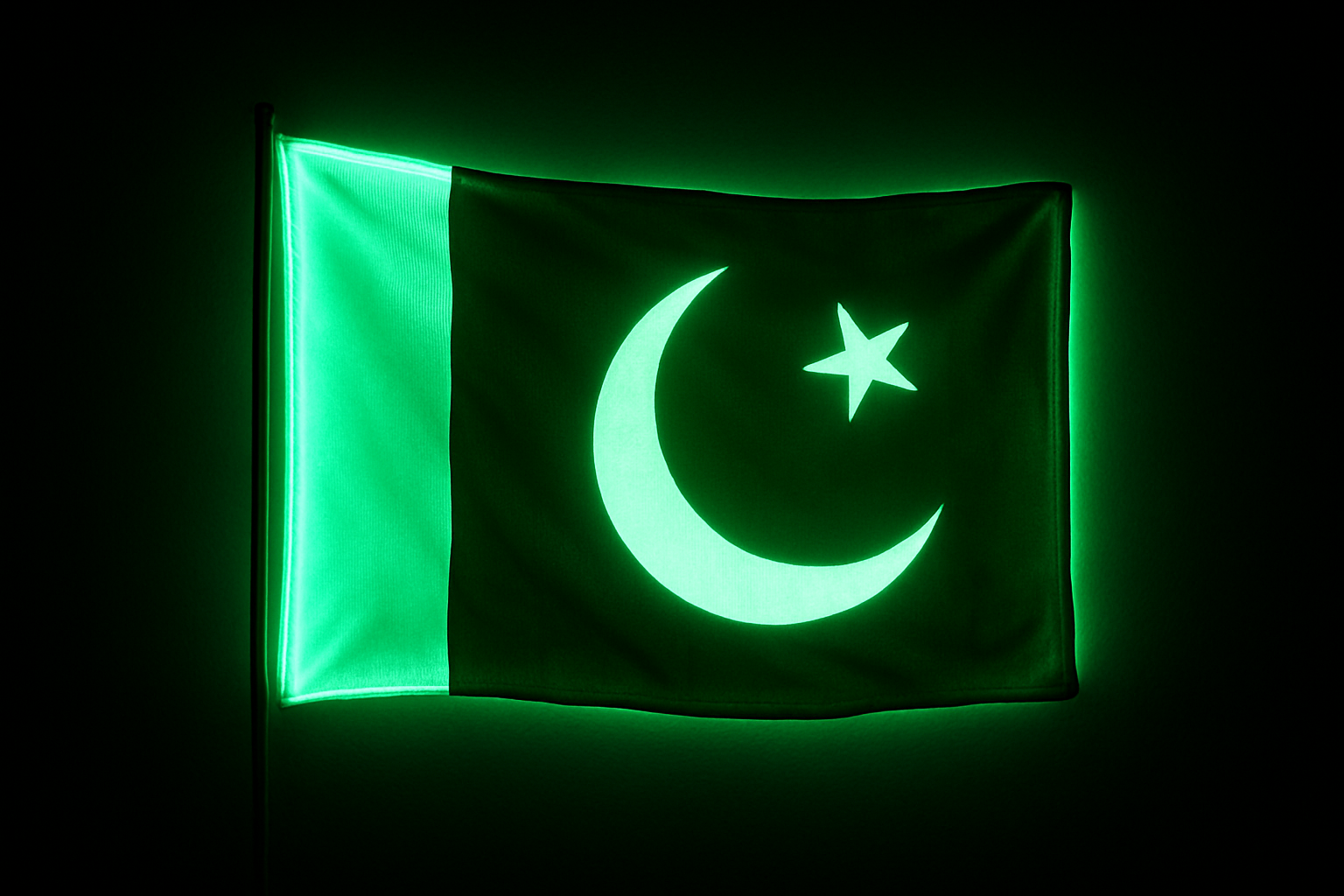 Pakistan Glowing Flag