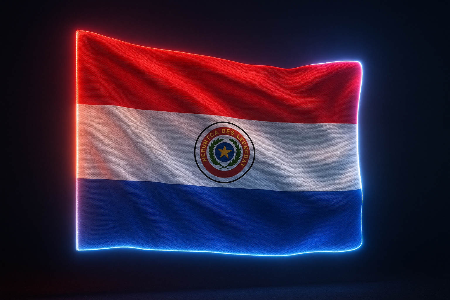 Paraguay Glowing Flag