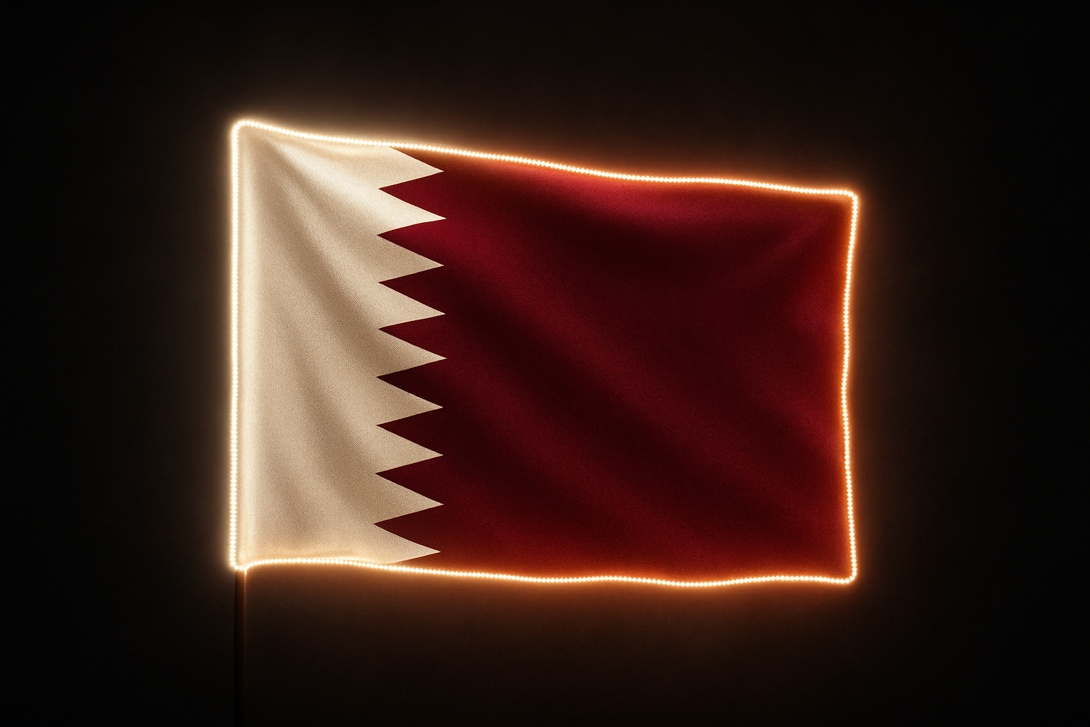 Qatar Glowing Flag