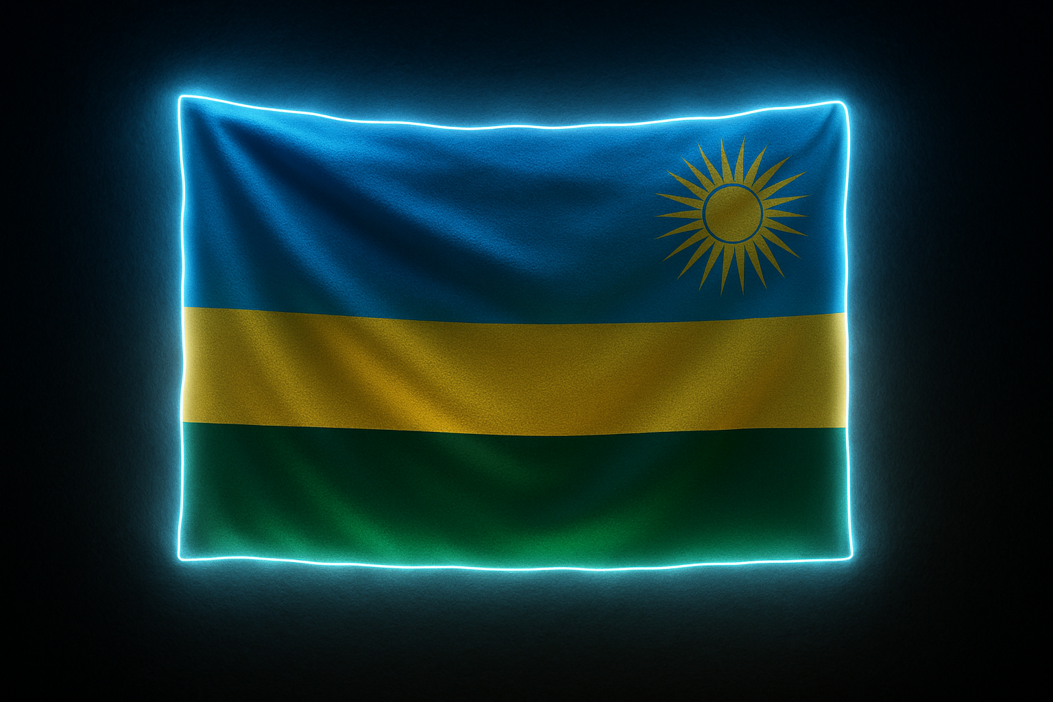 Rwanda Glowing Flag