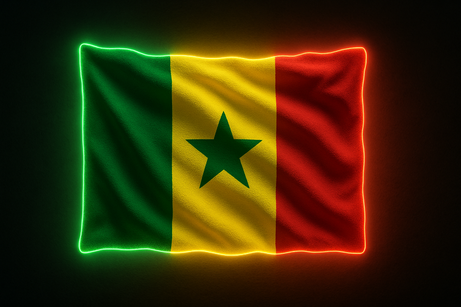 Senegal Glowing Flag