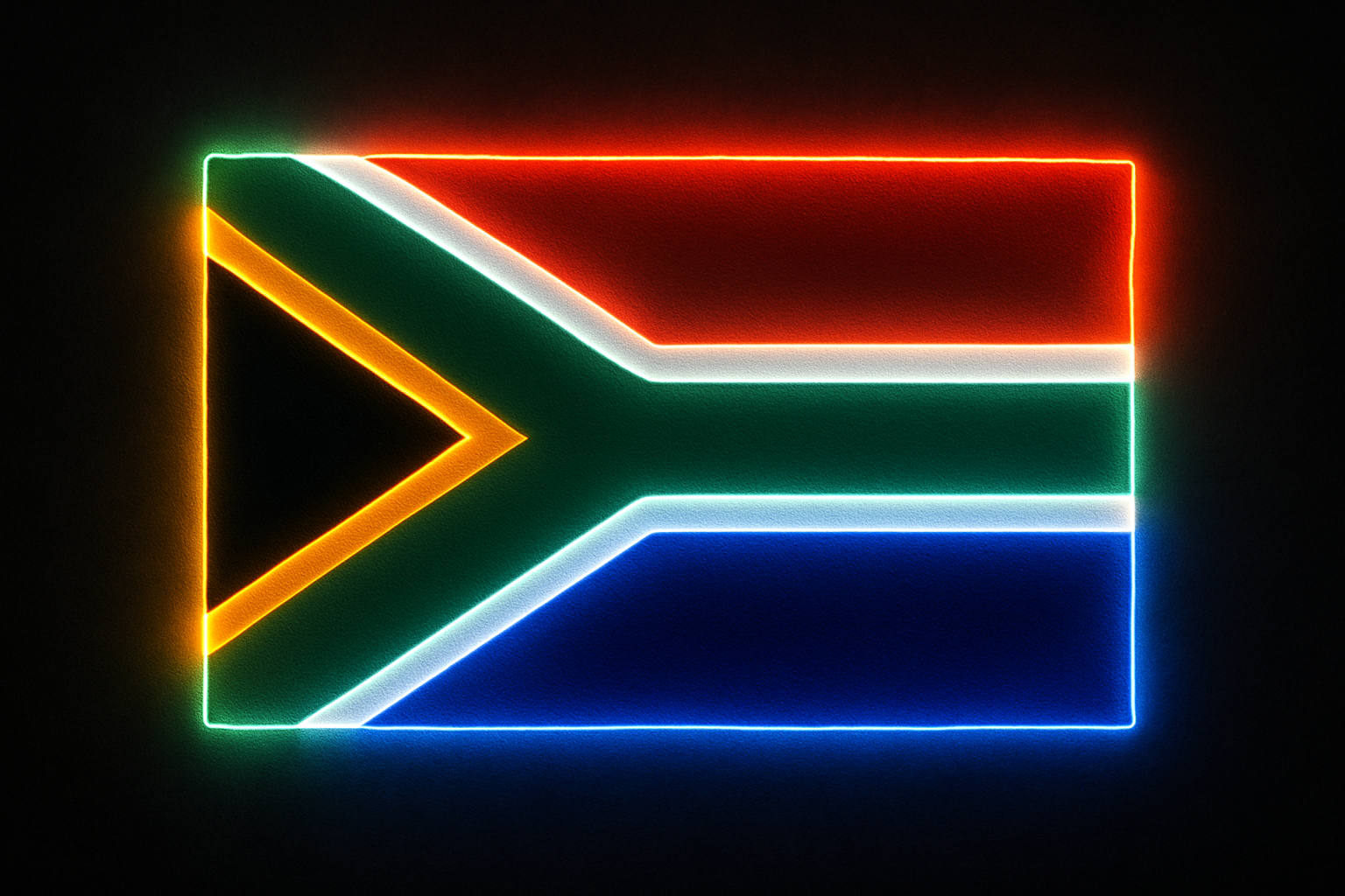 South Africa Glowing Flag
