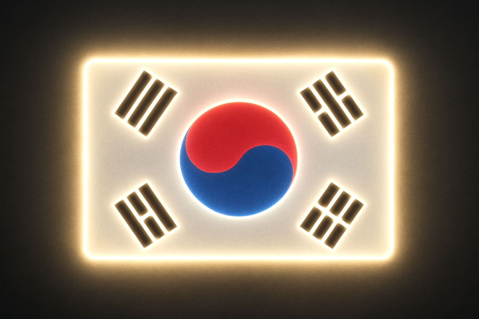 South Korea Glowing Flag