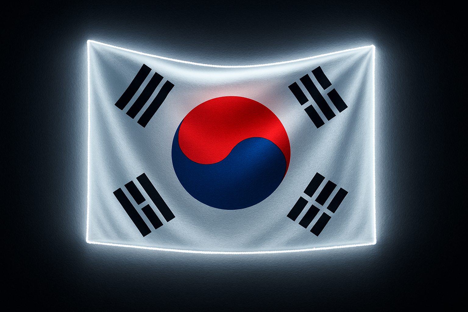 South Korea Glowing Flag