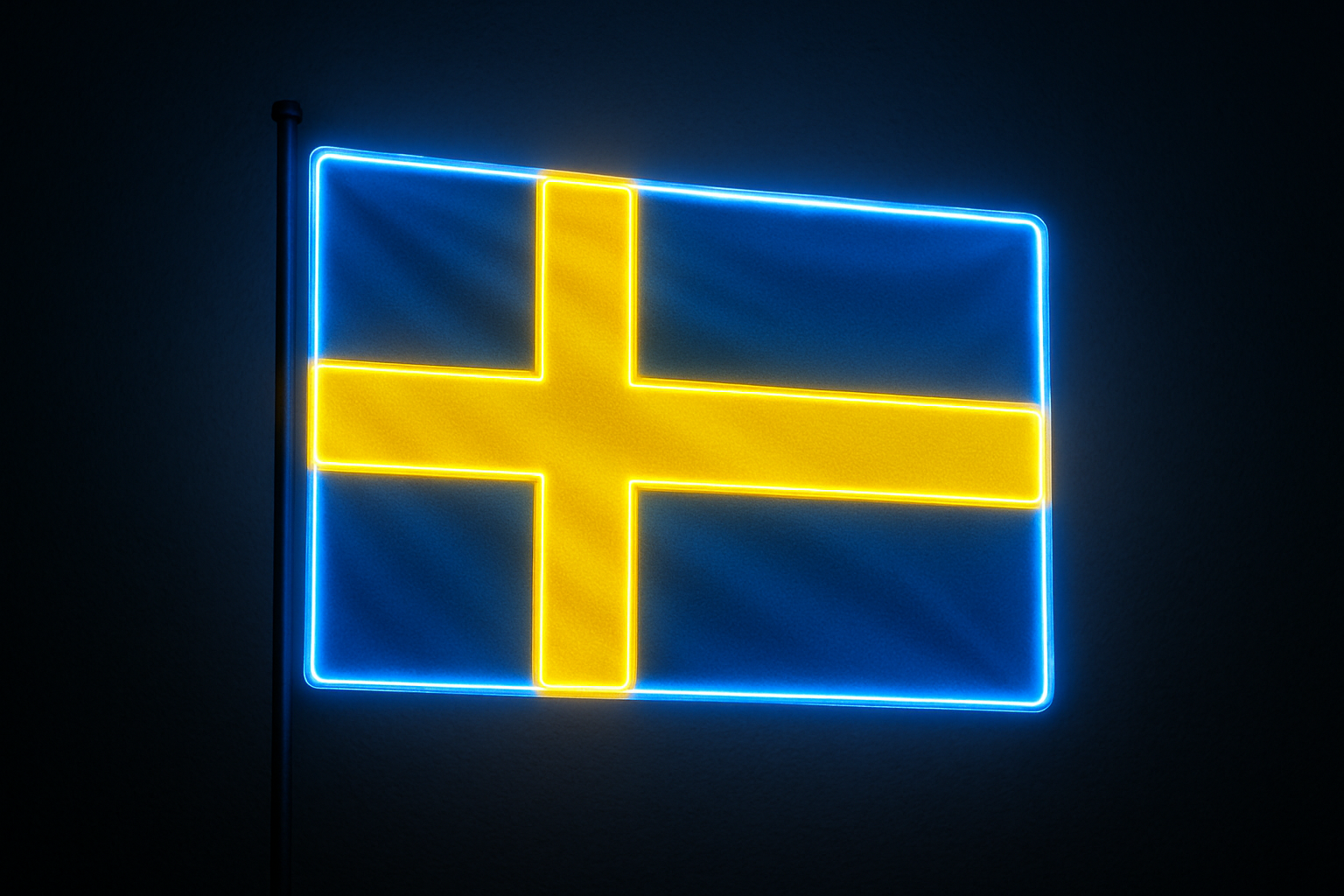 Sweden Glowing LED Flag