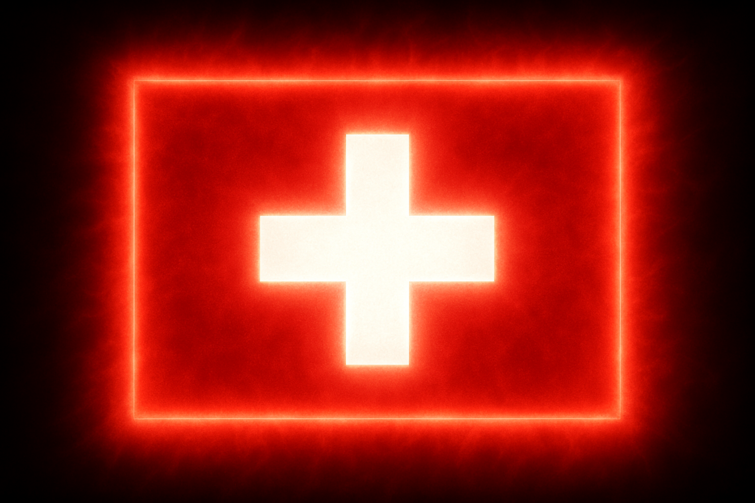 Switzerland Glowing Flag