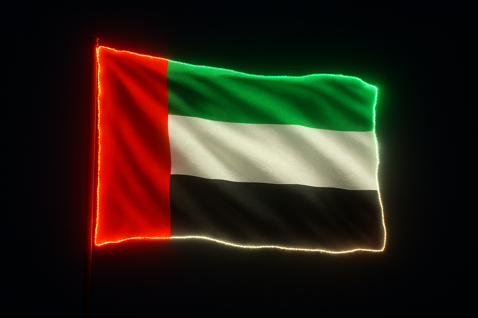 United Arab Emirates Glowing Flag
