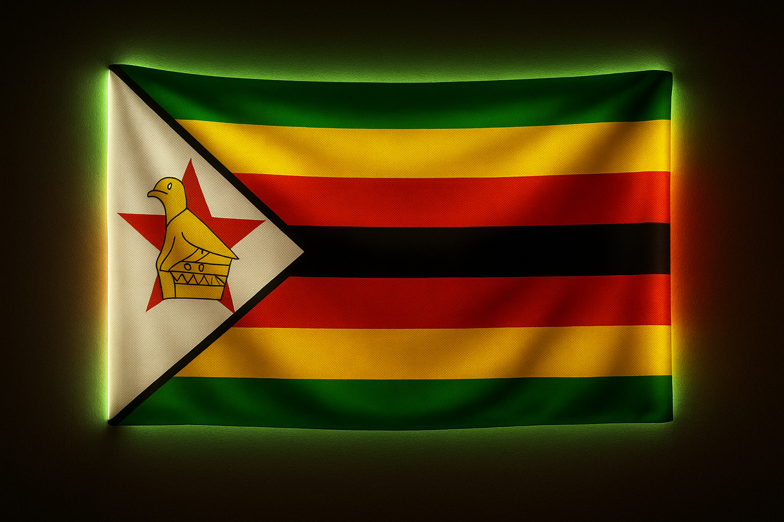 Zimbabwe Glowing Flag